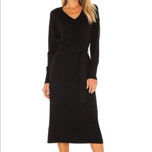 Rails Margot Black Sweater Dress with Tie Waist-belt in XS
